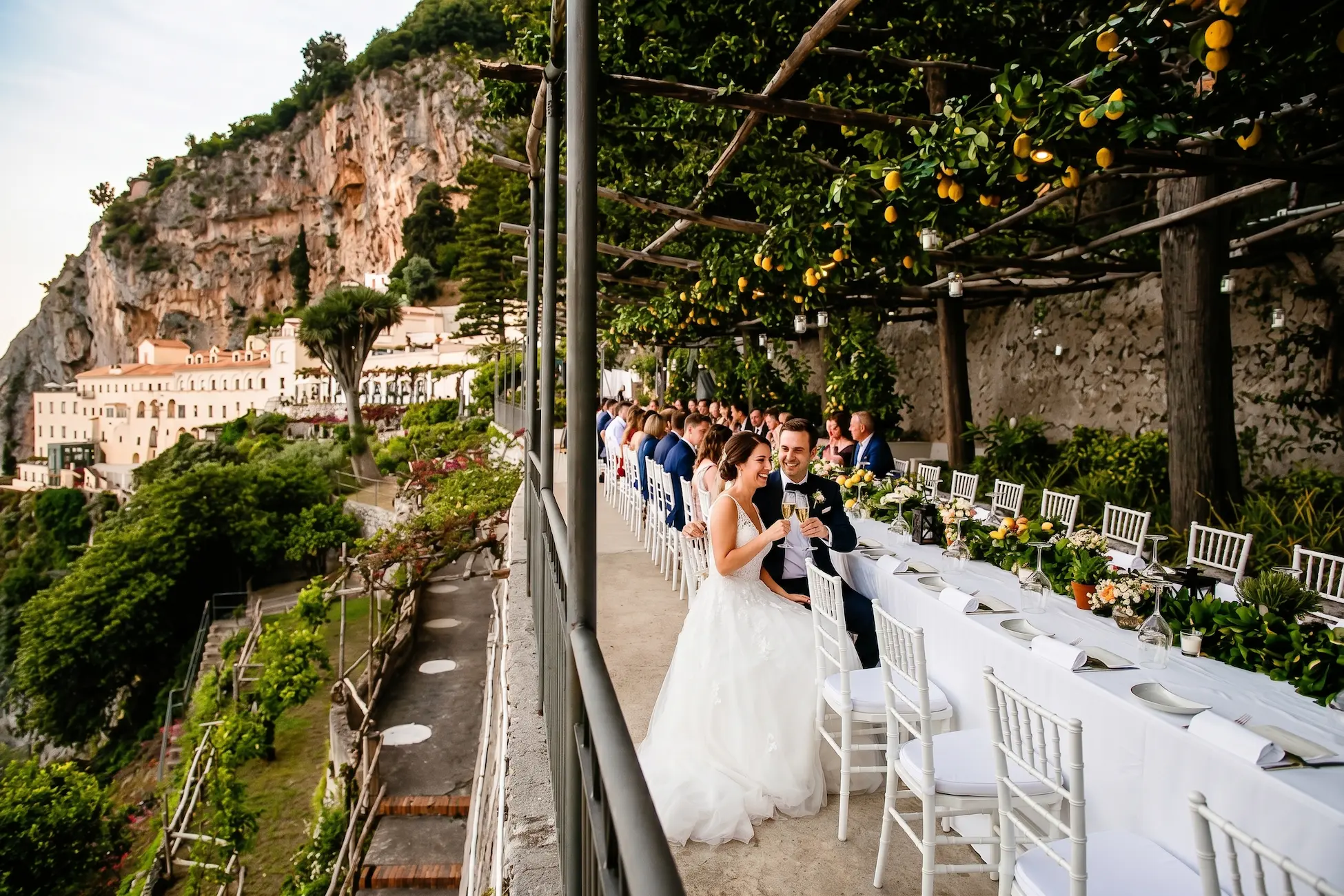 Destination wedding in Amalfi — Cathedral of Sant'Andrea and the historic Amalfi Coast, Campania, Italy