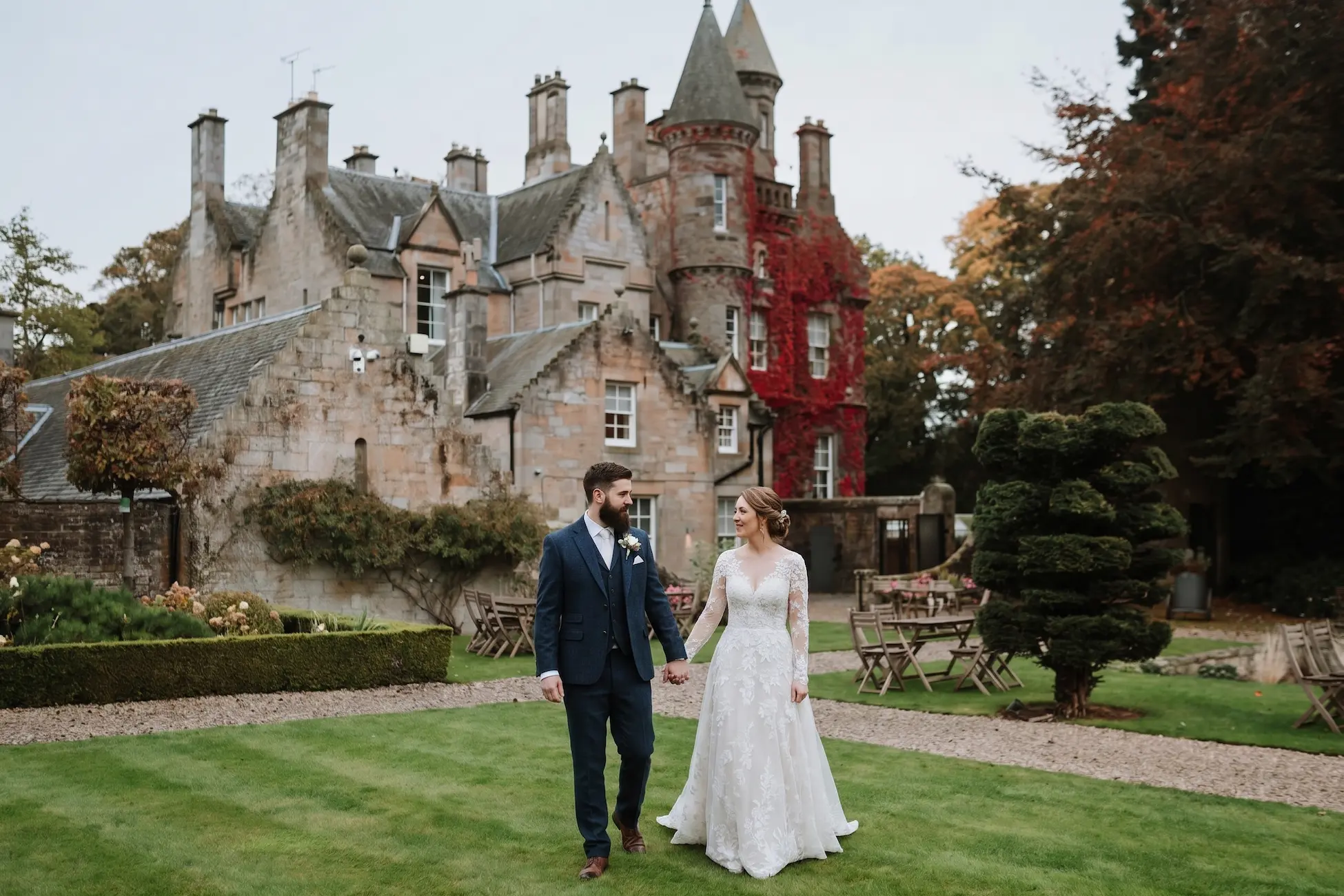 Destination wedding in Scotland -- Highland castle loch mist Eilean Donan and Isle of Skye elopement